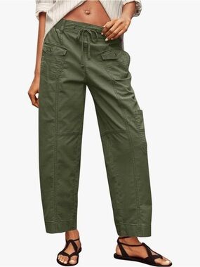 Anthropologie Pilcro Utility Cropped Pants Army Green | XS